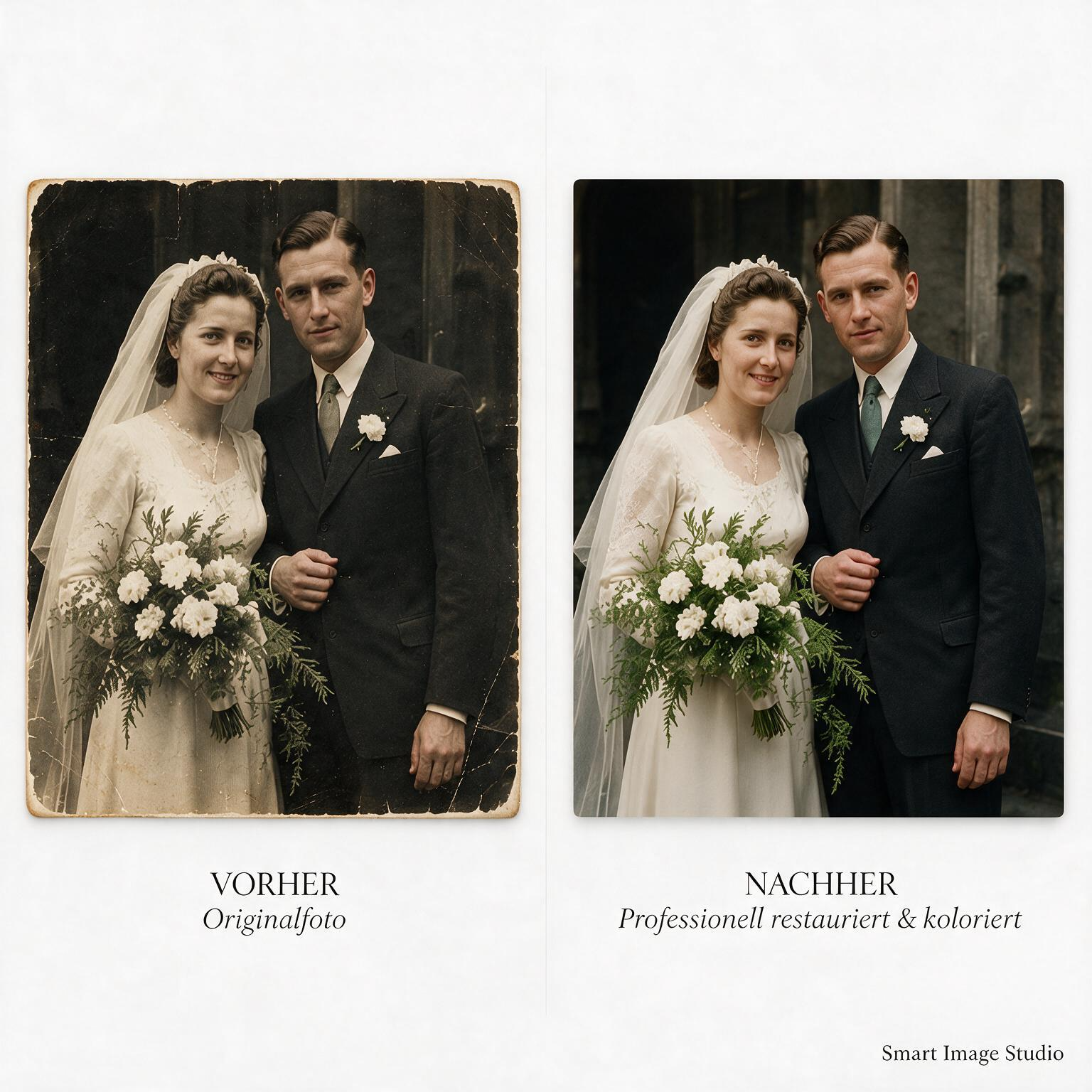 Hochzeitsfoto · Restaurierung + Kolorierung
